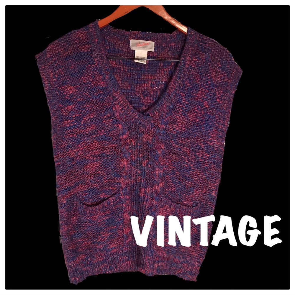 🛍Vintage 80’s Purple Blue Sweater Vest